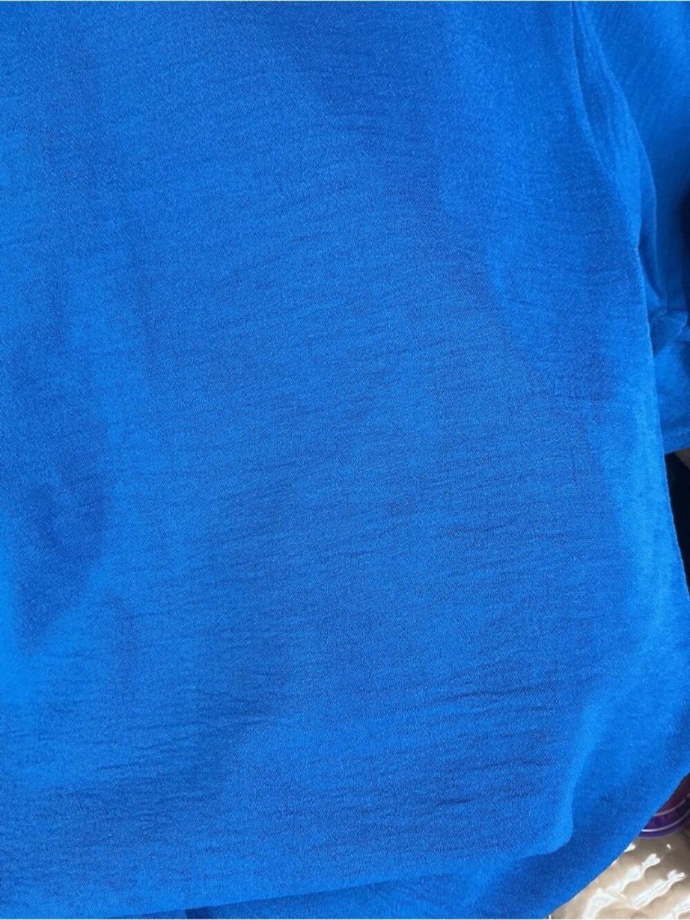 ⭐ Blue Ruffle Sleeve Blouse Flowy Lightweight Casual Chic Top - Medium (M) - Picture 9 of 11